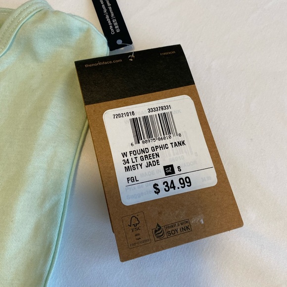 BNWT The North Face tank top, mint green size small - Picture 4 of 5